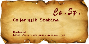 Csjernyik Szabina névjegykártya